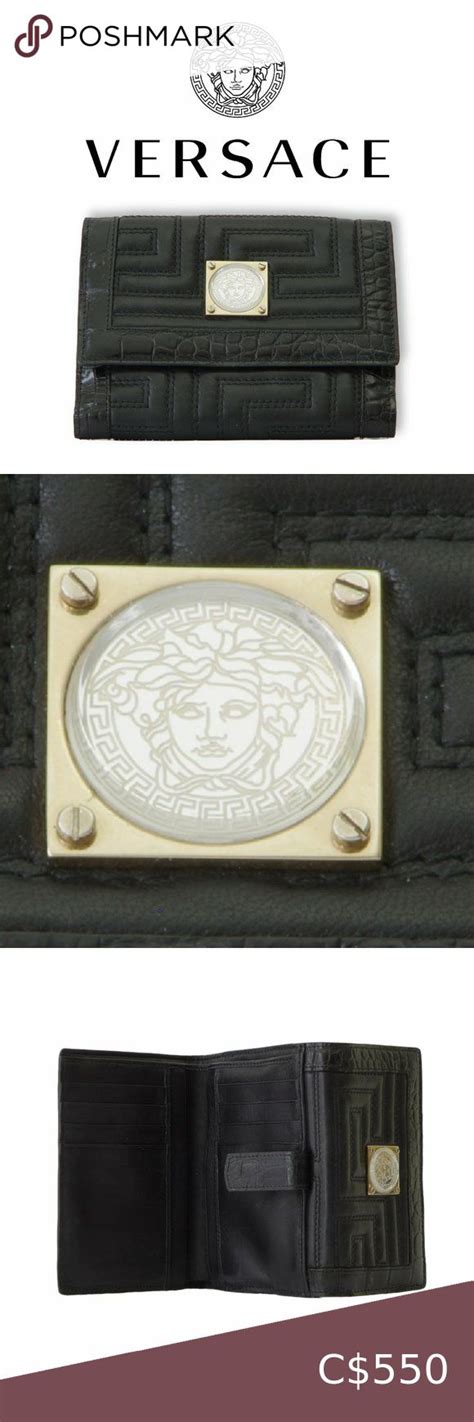 black embossed versace greek wallet|Croc.